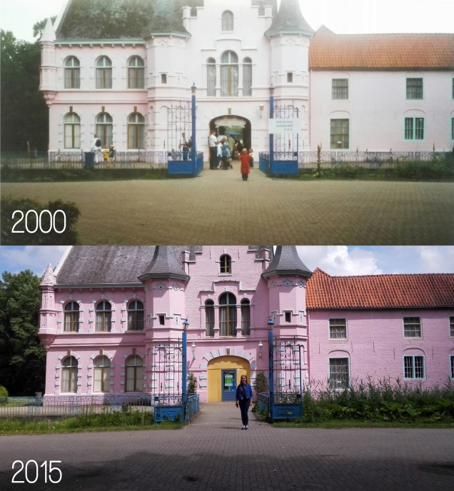 roze kasteel 2000 en 2015